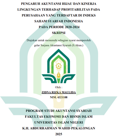 Image of Pengaruh Akuntansi Hijau dan Kinerja Lingkungan Terhadap Profitabilitas Ada Perusahaan yang Terdaftar di Indeks Saham Syariah Indonesia Pada Periode 2020-2024