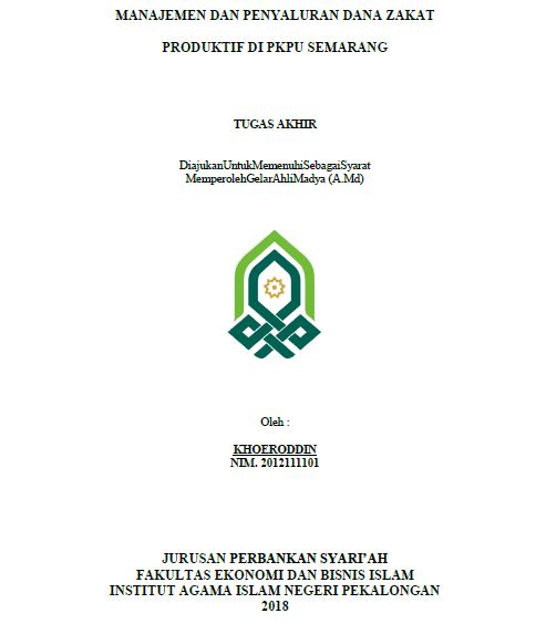 Image of Manajemen Dan Penyaluran Dana Zakat Produktif Di PKPU Semarang