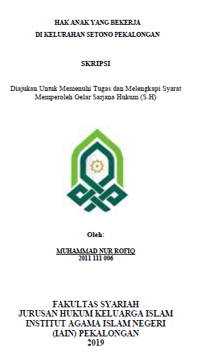 Image of Hak Anak Yang Bekerja Di Kelurahan Setono Pekalongan