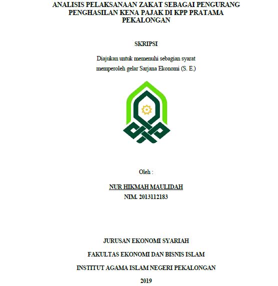 Image of Analisis Pelaksanaan Zakat Sebagai Pengurang Penghasilan Kena Pajak Di KPP Pratama Pekalongan