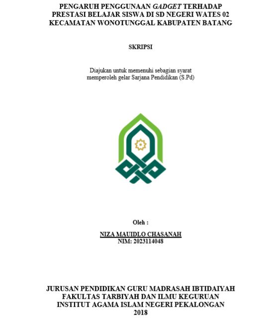 Image of Pengaruh Penggunaan Gadget Terhadap Prestasi Belajar Siswa Di SD Negeri Wates 02 Kecamatan Wonotunggal Kabupaten Batang