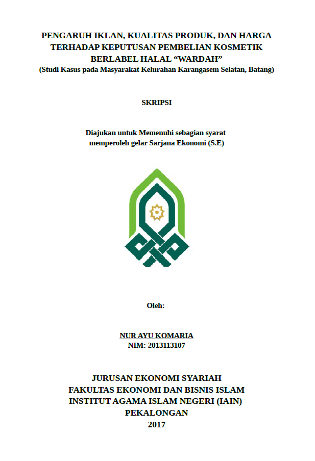 Image of Pengaruh Iklan, Kualitas Produk, dan Harga terhadap Keputusan Pembelian Kosmetik Berlabel Halal