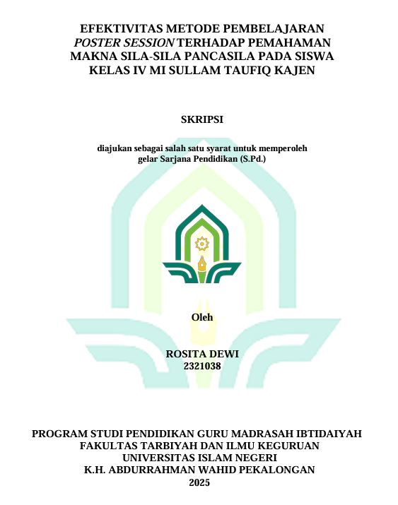 Image of Efektivitas Metode Pembelajaran Poster Session Terhadap Pemahaman Makna Sila-Sila Pancasila Pada Siswa Kelas IV MI Sullam Taufiq Kajen