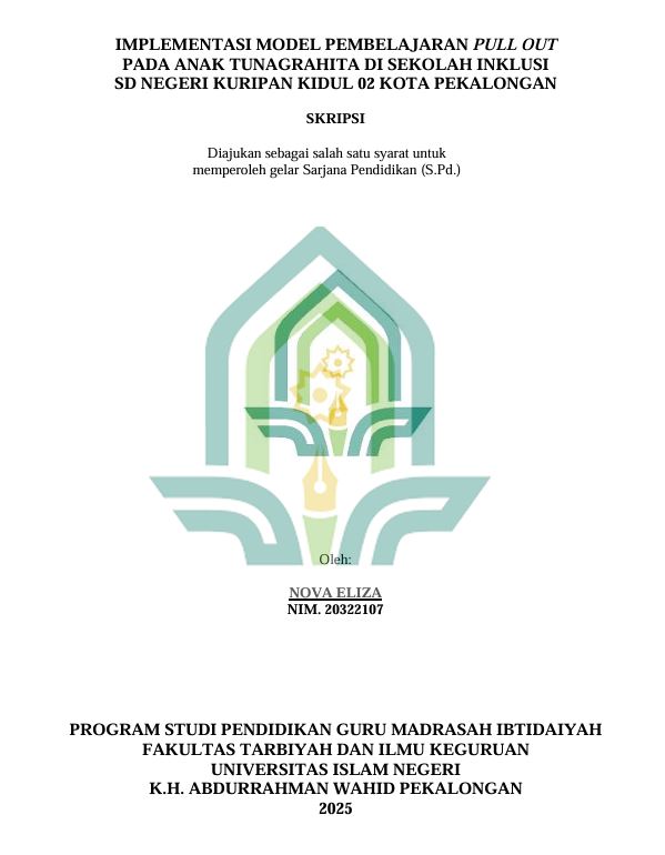Image of Implementasi Model Pembelajaran Pull Out Pada Anak Tunagrahita di Sekolah Inklusi SD Negeri Kuripan Kidul 02 Kota Pekalongan