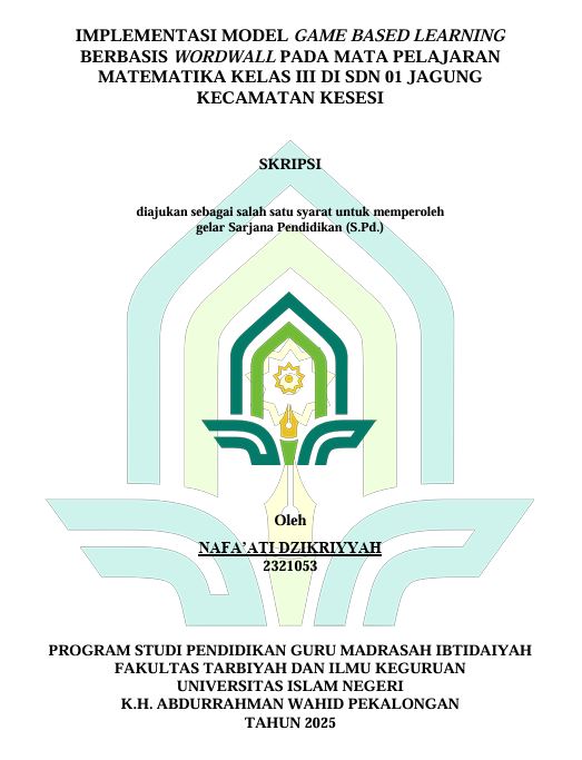 Image of Implementasi Model Game Based Learning Berbasis Wordwall Pada Mata Pembelajaran Matematika Kelas III di SDN 01 Jagung Kecamatan Kesesi