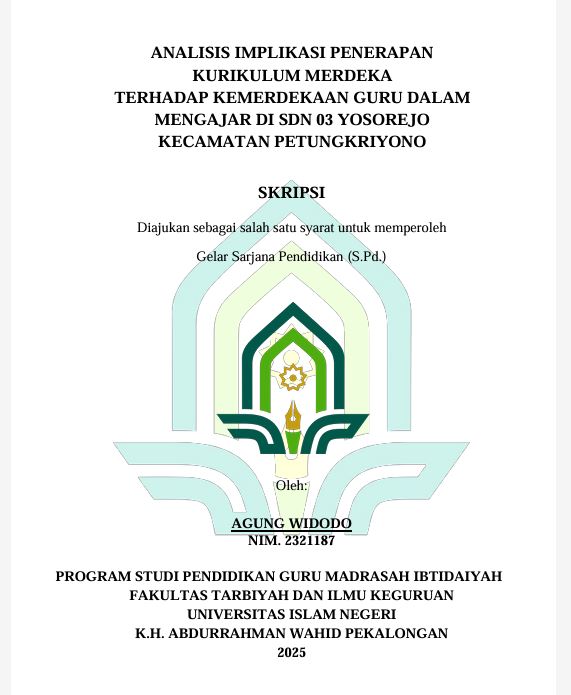 Image of Analisis Implikasi Penerapan Kurikulum Merdeka Terhadap Kemerdekaan Guru dalam Mengajar di SDN 03 Yosorejo Kecamatan Petungkriyono
