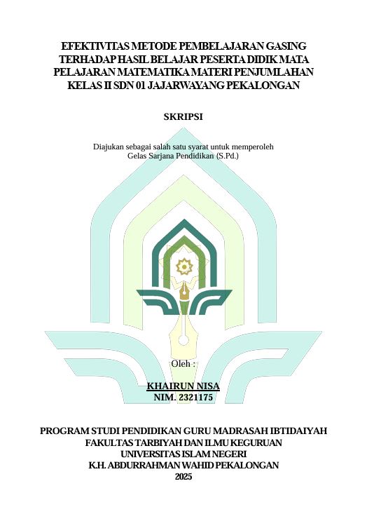 Image of Efektivitas Metode Pembelajaran Gasing Terhadap Hasil Belajar Peserta Didik Mata Pelajaran Matematika Materi Penjumlahan Kelas II SDN 01 Jajarwayang Pekalongan
