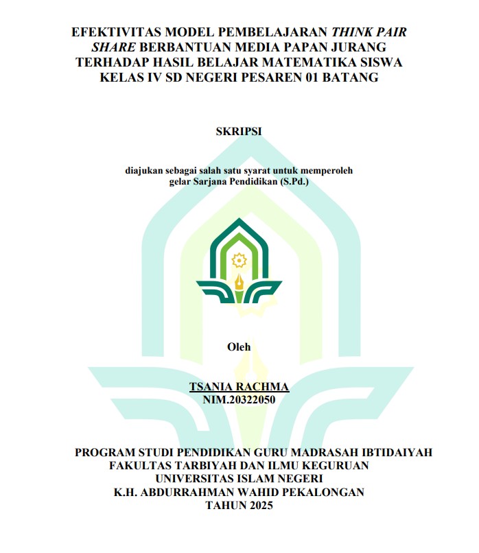 Image of Efektivitas Model Pembelajaran Think Pair Share Berbantuan Media Papan Jurang Terhadap Hasil Belajar Matematika Siswa Kelas IV SD Negeri Pesaren 01 Batang