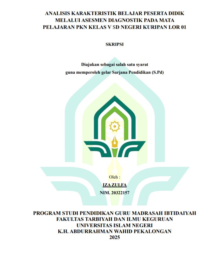 Image of Analisis Karakteristik Belajar Peserta Didik Melalui Asesmen Diagnostik pada Mata Pelajaran PKN Kelas V SD Negeri Kuripan Lor 01