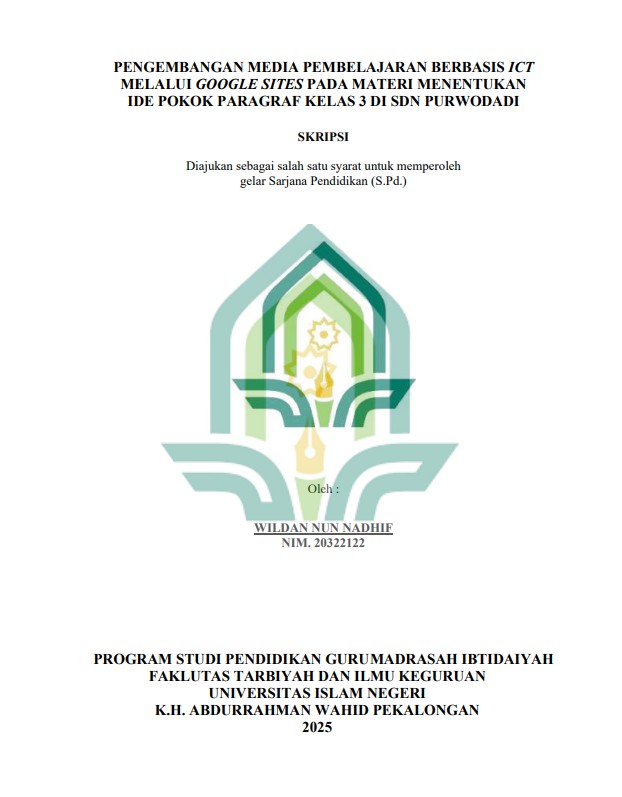 Image of Pengembangan Media Pembelajaran Berbasis ICT Melalui Google Sites pada Materi Menentukan Ide Pokok Paragraf Kelas 3 di SDN Purwodadi