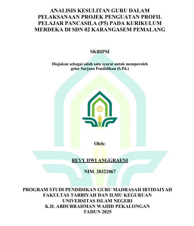 Image of Analisis Kesulitan Guru dalam Pelaksanaan Projek Penguatan Profil Pelajar Pancasila (P5) pada Kurikulum Merdeka di SDN 02 Karangasem Pemalang