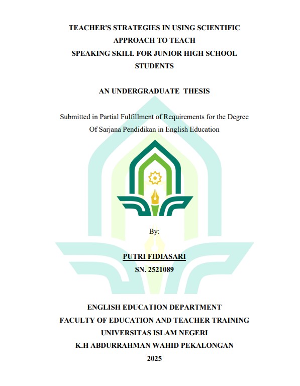 Image of Teacher's Strategies In Using Scientific Approach To Teach Speaking Skill For Junior High School Students