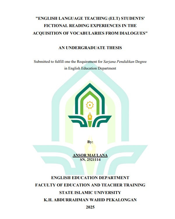 Image of 'English Language Teashing (Elt) Students' Fictional Reading Experiences In The Acquisition Of Vocabularies From Dialogues''