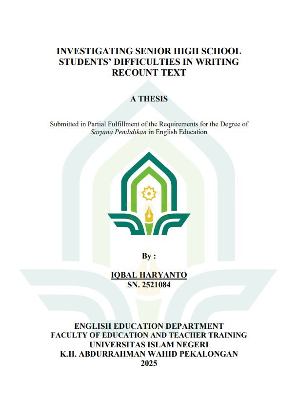 Image of Investigating Senior High School Students' Difficulties In Writing Recount Text