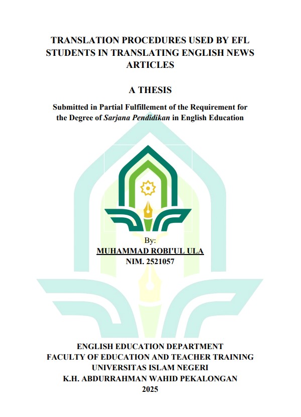 Image of Translation Procedures Used By Efl Students In Translanting English News Articles