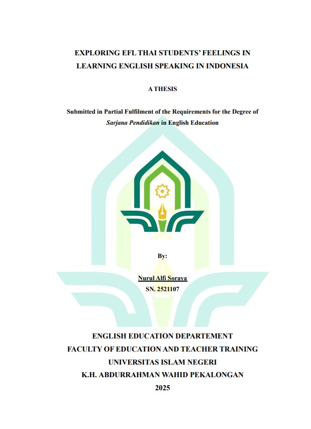 Image of Exploring Efl Thai Students' Feelings In Learning English Speaking In Indonesia