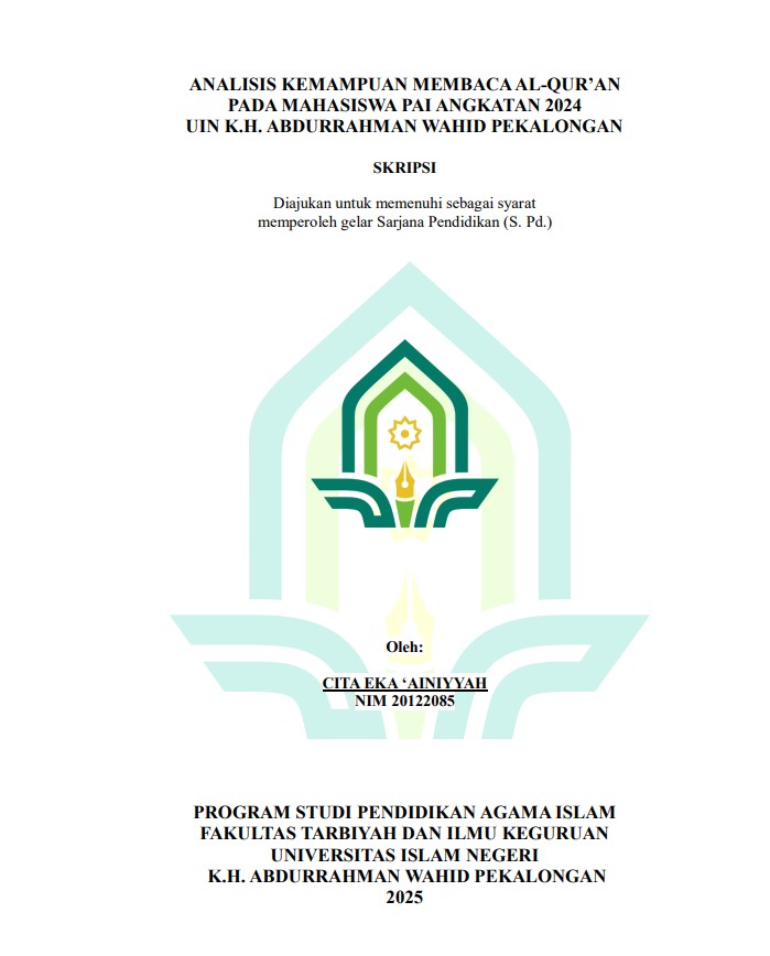 Image of Analisis Kemampuan Membaca Al-Qur'an Pada Mahasiswa PAI Angkatan 2024 UIN K.H. Abdurrahman Wahid Pekalongan