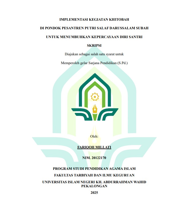 Image of Implementasi Kegiatan Khitobah di Pondok Pesantren Putri Salaf Darusalam Subah untuk Menumbuhkan Kepercayaan Diri Santri