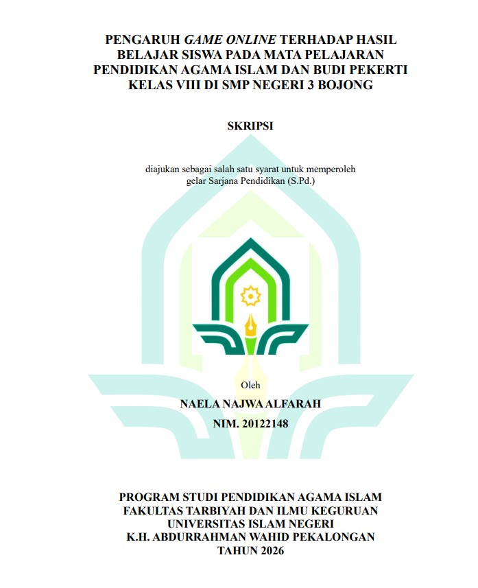 Image of Pengaruh Game Online Terhadap Hasil Belajar Siswa Pada Mata Pelajaran Pendidikan Agama Islam Dan Budi Pekerti Kelas Viii Di SMP Negeri 3 Bojong