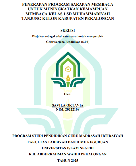 Image of Penerapan Program Sarapan Membaca untuk Meningkatkan Kemampuan Membaca Kelas 1 SD Muhammadiyah Tanjung Kulon Kabupaten Pekalongan