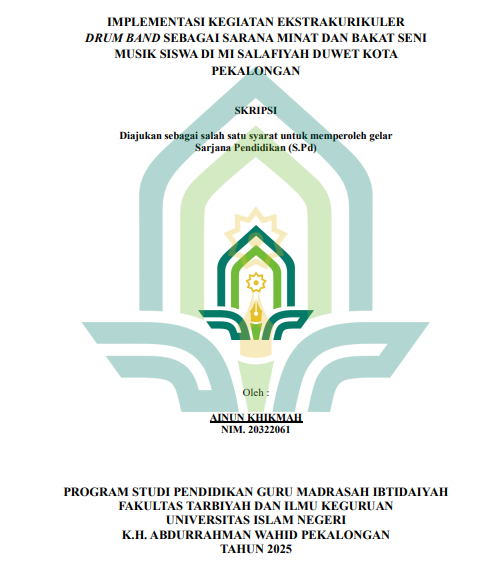 Image of Implementasi Kegiatan Ekstrakurikuler Drum Badn Sebagai Saran Minat dan Bakat Seni Musik Siswa di MI Salafiyah Duwet Kota Pekalongan