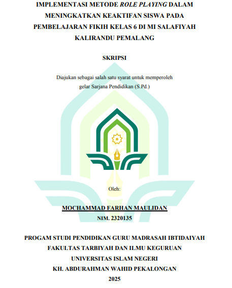 Image of Implementasi Metode Role Playing dalam Meningkatkan Keaktifan Siswa pada Pembelajaran Fikih Kelas 6 di MI Salafiyah Kalirandu Pemalang