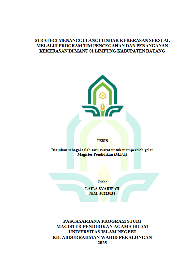 Image of Strategi Menanggulangi Tindak Kekerasan Seksual Melalui Progam Tim Pencegahan Dan Penanganan Kekerasan Di MANU 01 Limpung Kabupaten Batang