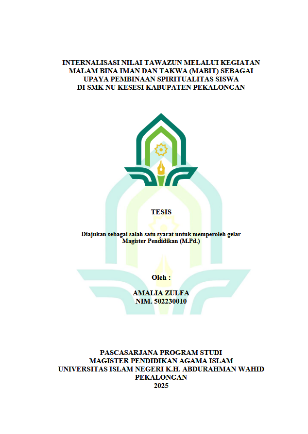 Image of Internalisasi Nilai Tawazun Melalui Kegiatan Malam Bina Iman Dan Takwa (Mabit) Sebagai Upaya Pembinaan Spiritualitas Siswa Di SMK NU Kesesi Kabupaten Pekalongan