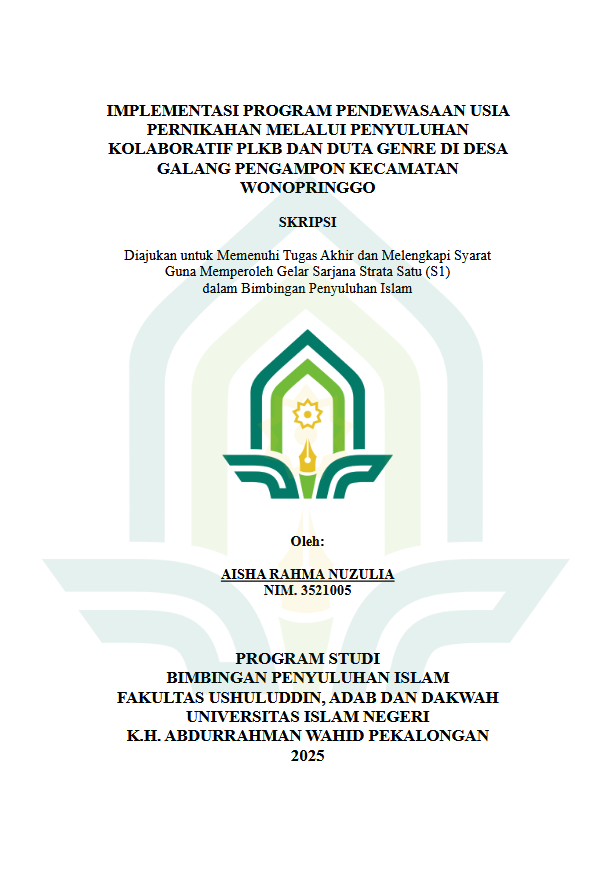 Image of Implementasi Program Pendewasaan Usia Pernikahan Melalui Penyuluhan Kolaboratif PLKB dan Duta Genre di Desa Galang Pengampon Kecamatan Wonopringgo