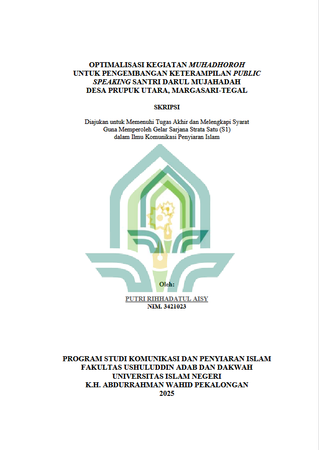 Image of Optimalisasi Kegiatan Muhadhoroh Untuk Pengembangan Keterampilan Public Speaking Santri Darul Mujahadah Desa Prupuk Utara, Margasari-Tegal