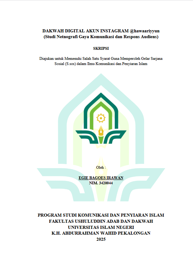 Image of Dakwah Digital Akun Instagram @hawaariyyun (Studi Netnografi Gaya Komunikasi Dan Respons Audiens)