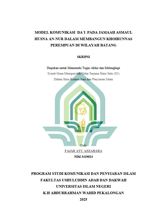 Image of Model Komunikasi Da'i Pada Jamaah Asmaul Husna An-Nur Dalam Membangun Khoirunnas Perempuan di Wilayah Batang