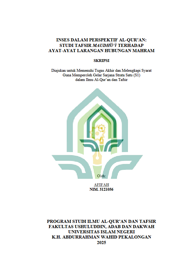 Image of Inses Dalam Perspektif Al Qur'an : Studi Tafsir Maudh Terhadap Ayat-Ayat Larangan Hubungan Mahram