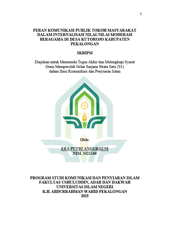 Image of Peran Komunikasi Publik Tokoh Masyarakat Dalam Internalisasi Nilai-Nilai Moderasi Beragama di Desa Kutorojo Kabupaten Pekalongan