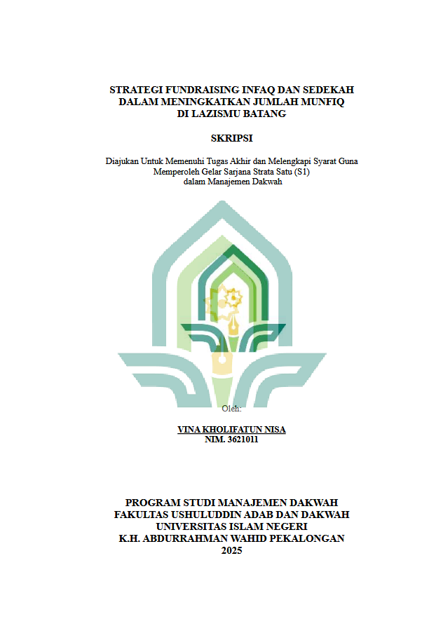 Image of Strategi Fundraising Infaq Dan Sedekah Dalam Meningkatkan Jumlah Munfiq Di Lazismu Batang