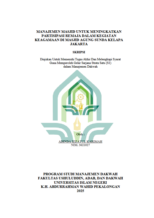 Image of Manajemen Masjid Untuk Meningkatkan Partisipasi Remaja Dalam Kegiatan Keagamaan Di Masjid Agung Sunda Kelapa Jakarta