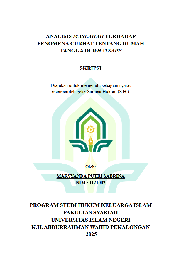 Image of Analisis Maslahah Terhadap Fenomena Curhat Tentang Rumah Tangga di Whatsapp