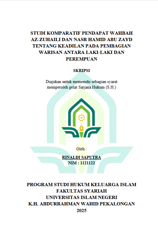 Image of Studi Komparatif Pendapat Wahbah Az-Zuhaili dan Nasr Hamid Abu Zayd tentang Keadilan pada Pembagian Warisan Antara Laki-laki dan Perempuan