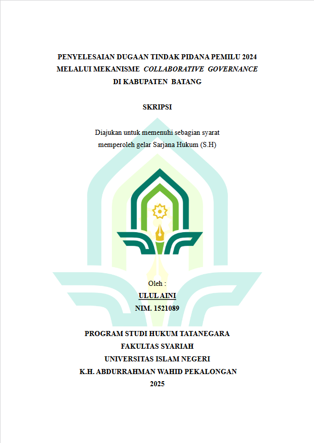 Image of Penyelesaian Dugaan Tindak Pidana Pemilu 2024 Melalui Mekanisme Collaborative Governance Di Kabupaten Batang