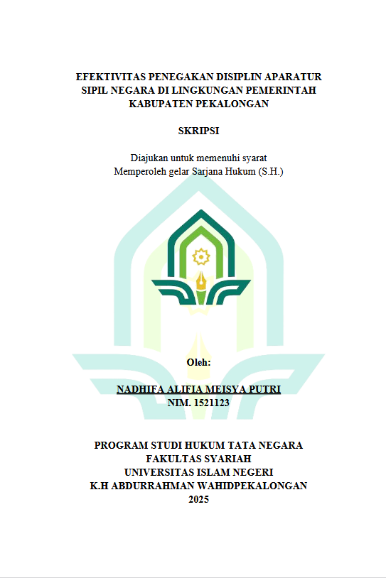Image of Efektivitas Penegakan Disiplin Aparatur Sipil Negara di Lingkungan Pemerintah Kabupaten Pekalongan
