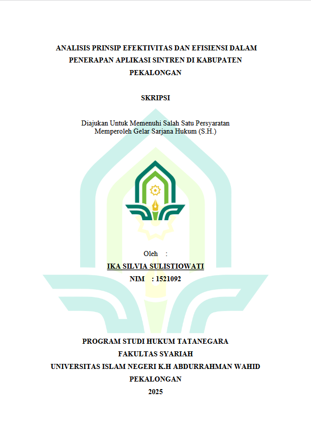 Image of Analisis Prinsip Efektivitas Dan Efisiensi Dalam Penerapan Aplikasi Sintren Di Kabupaten Pekalongan