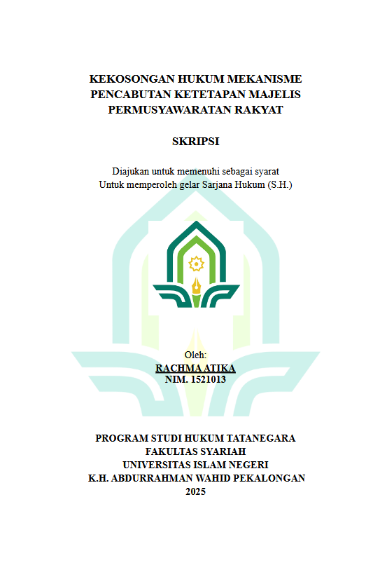 Image of Kekosongan Hukum Mekanisme Pencabutan Ketetapan Majelis Permusyawaratan Rakyat