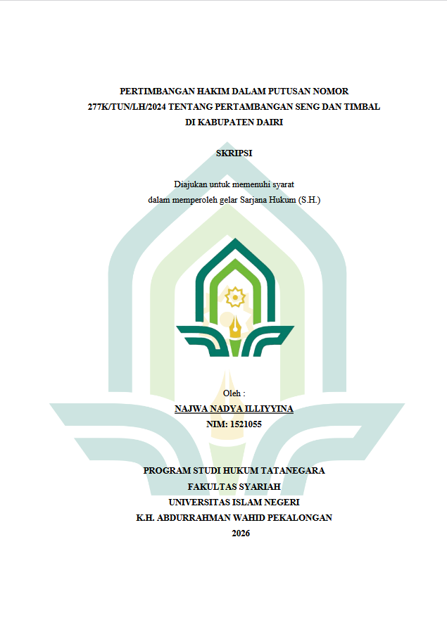 Image of Pertimbangan Hakim Dalam Putusan Nomor 277k/Tun/Lh/2024 Tentang Pertambangan Seng Dan Timbal Di Kabupaten Dairi