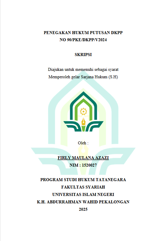 Image of Penegakan Hukum Putusan DKPP No 90/Pke/Dkpp/V 2024