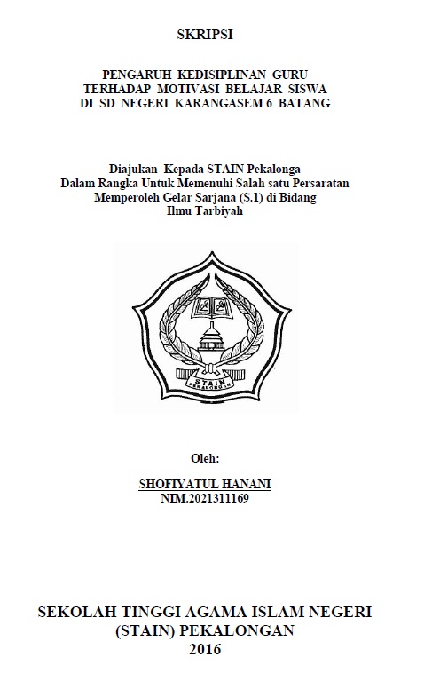 Image of Pengaruh Kedisiplinan Guru Terhadap Motivasi Belajar Siswa di SD Negeri Karangasem 6 Batang