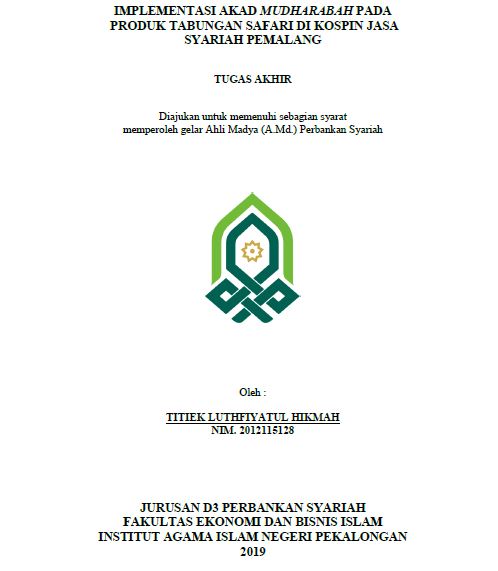 Image of Implementasi Akad Mudharabah Pada Produk Tabungan Safari Di Kospin Jasa Syariah Pemalang