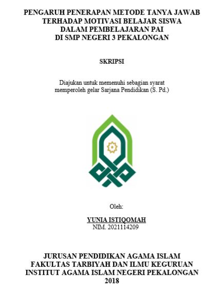 Image of Pengaruh Penerapan Metode Tanya Jawab Terhadap Motivasi belajar Siswa Dalam Pembelajaran PAI Di SMP Negeri 3 Pekalongan