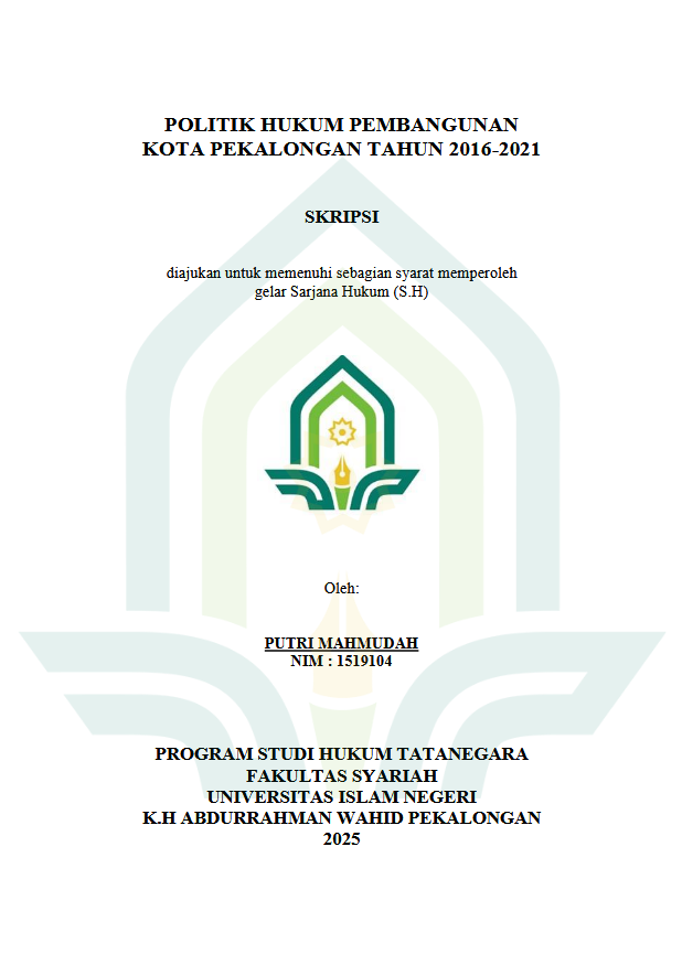 Image of Politik Hukum Pembangunan Kota Pekalongan Tahun 2016-2021