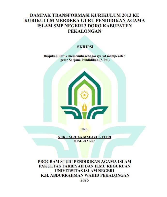 Image of Dampak Transformasi Kurikulum 2013 Ke Kurikulum Merdeka Guru Pendidikan Agama Islam SMP Negeri 3 Doro Kabupaten Pekalongan