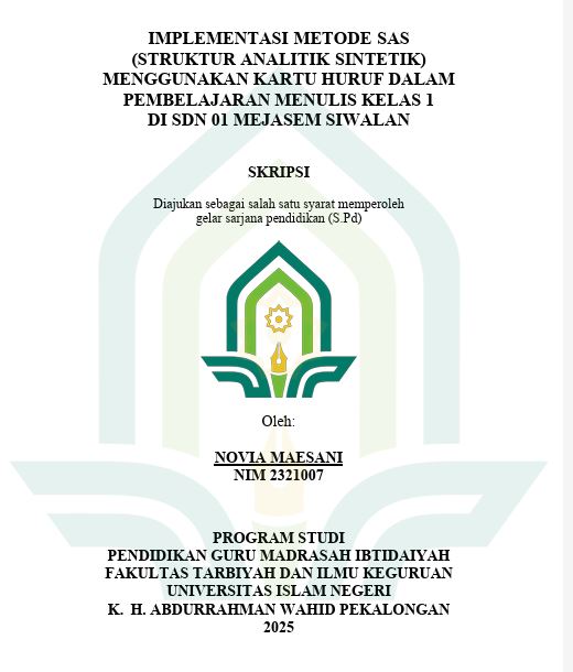 Image of Implementasi Metode SAS (Struktur Analitik Sintetik) Menggunakan Kartu Huruf Dalam Pembelajaran Menulis Kelas 1 di SDN 01 Mejasem Siwalan